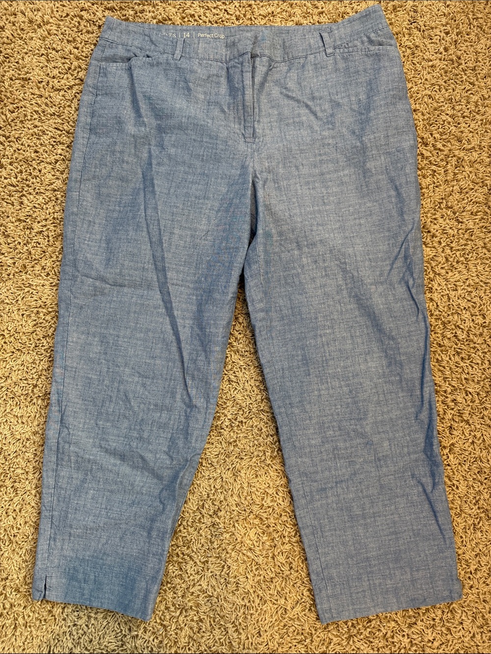 Talbots Perfect Crop Capri Light Blue Cropped Ankle Pants 14